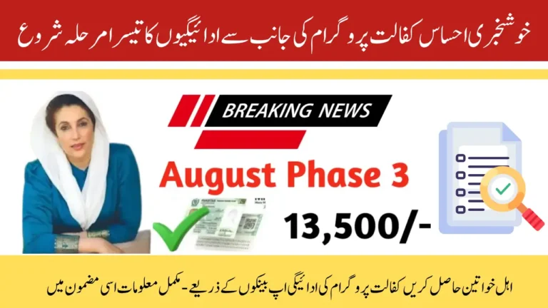 Government Of Pakistan Announces 8171 Ehsaas Program Phase 3 Payments August 2025 – Know Full Details