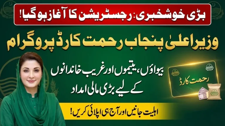 CM Punjab Rehmat Card for Widows